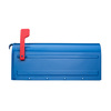 Architectural Mailboxes MB1 Post Mount Mailbox Blue with Red Flag 7600BE